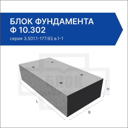 Блок фундамента Ф 10.302