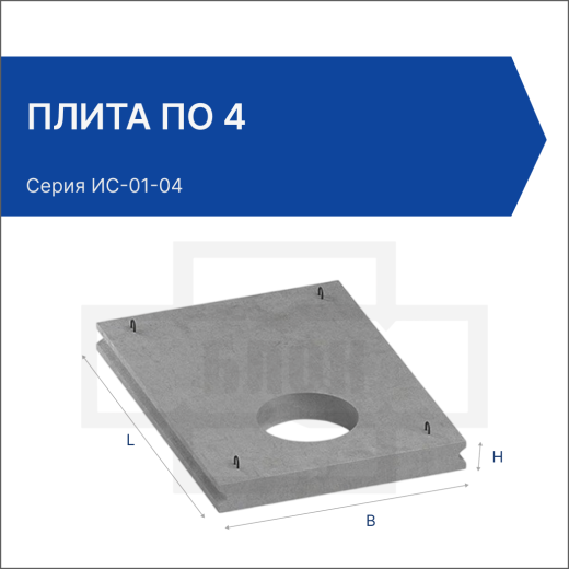 Плита перекрытия лотка ПО 4