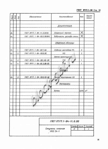 Лестничная ступень ЛСС 24-Л-1